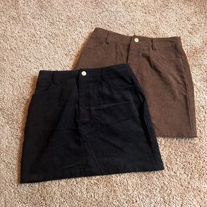CORDUROY DUAL POCKETS STRAIGHT MINI SKIRT🤎 {both skirts included}